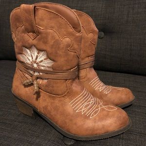 Brown Cowboy Ankle Boots